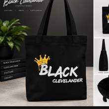 Load image into Gallery viewer, Black Clevelander Tote Bag
